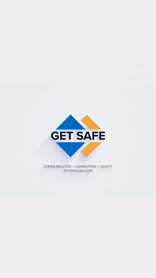 GET SAFE logo and communication, connection and safety message from the GS Crime reel